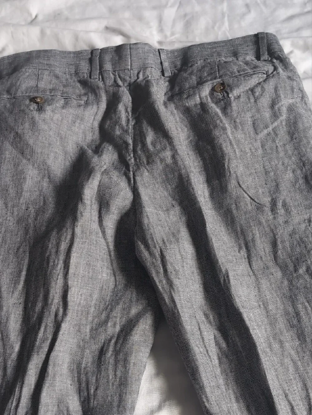 Men's Gray Linen Murano Slim Fit Dress Pants